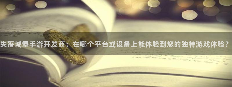 买三牛：失落城堡手游开发商：在哪个平台或设备上能体验到您的独